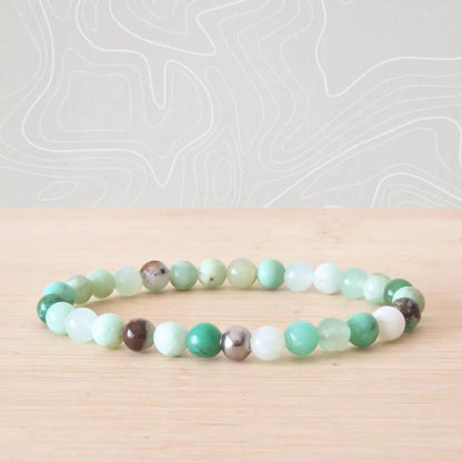 bracelet chrysoprase  6mm pierres naturelles
