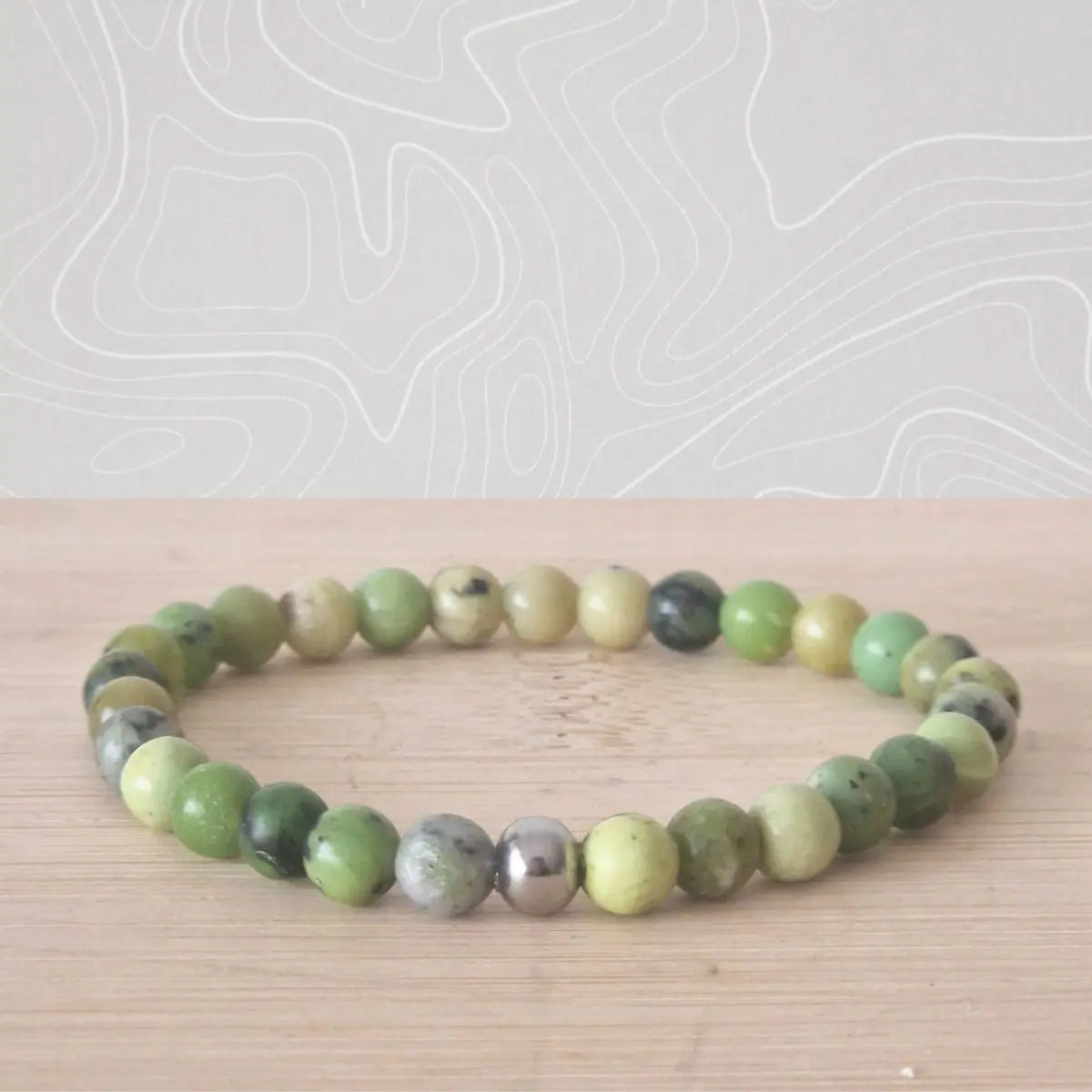 bracelet chrysoprase citron en perles 6 mm