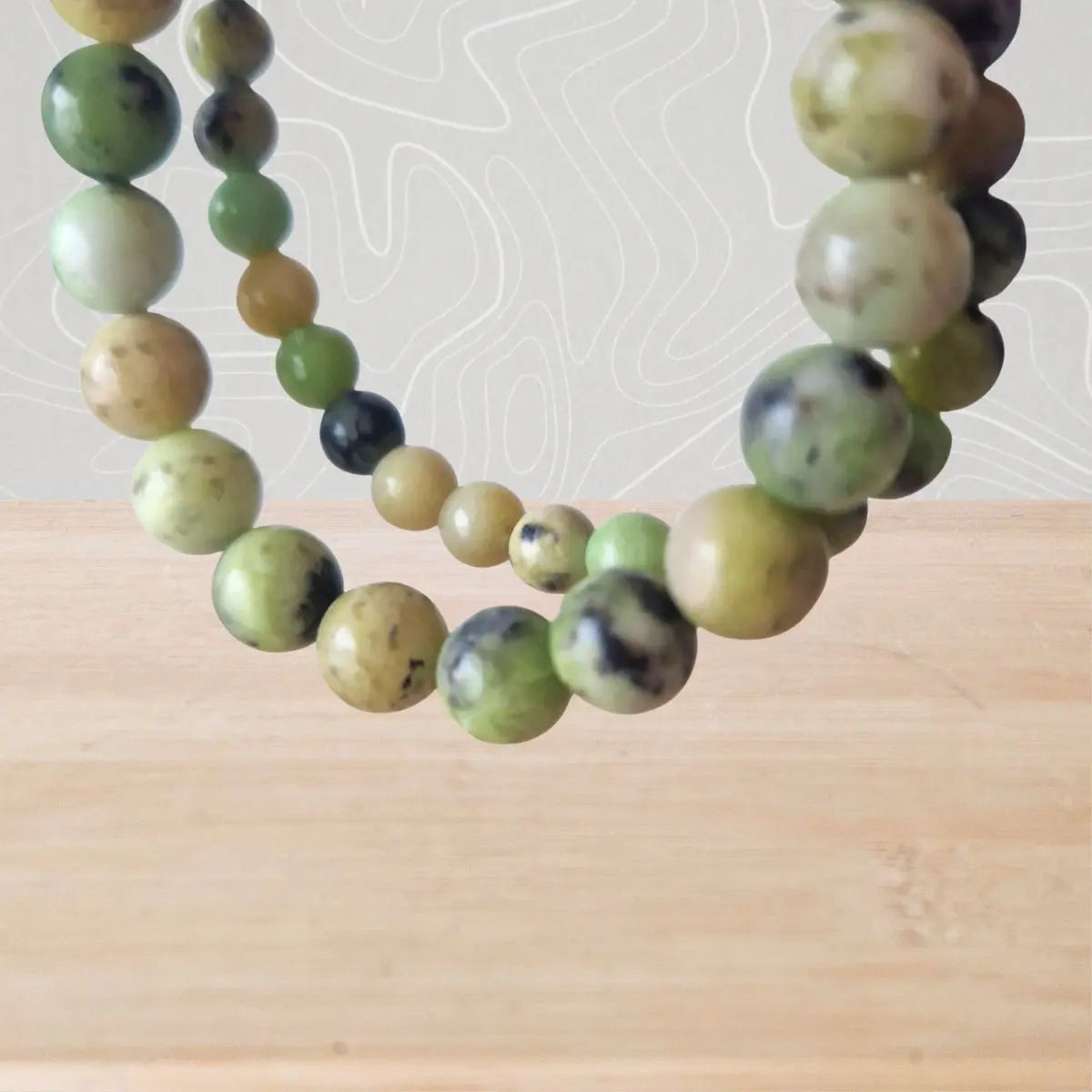 bracelet chrysoprase citron en perles 6 et 8mm zoom