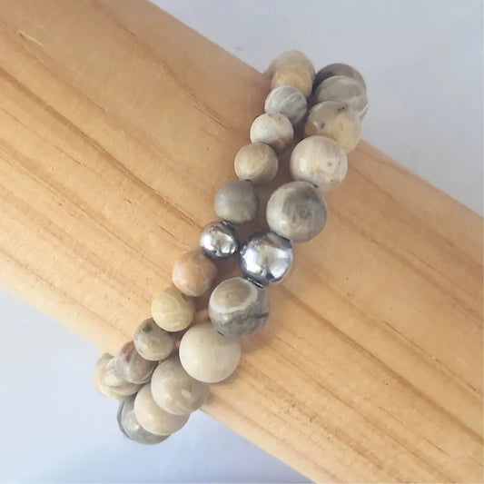 Bracelet Corail Fossile - MyRielle Lithothérapie