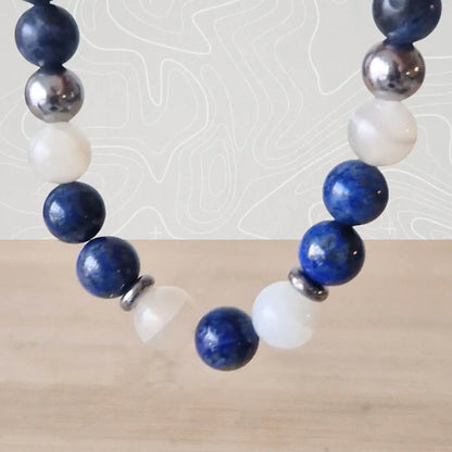 Bracelet Homme Pierre de Lune, Lapis Lazuli, Sodalite – Équilibre & Intuition