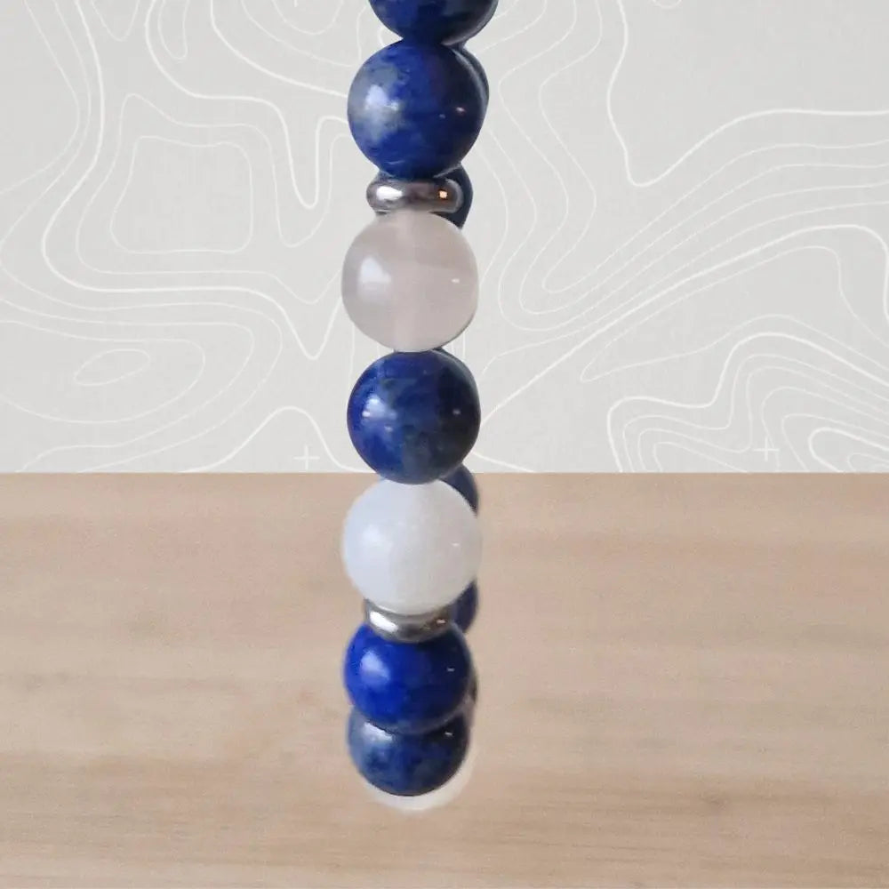 Bracelet Homme Pierre de Lune, Lapis Lazuli, Sodalite – Équilibre & Intuition
