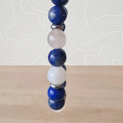 Bracelet Homme Pierre de Lune, Lapis Lazuli, Sodalite – Équilibre & Intuition