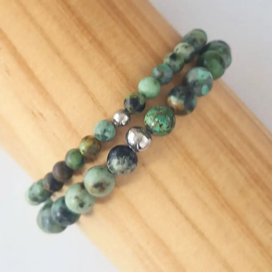 Bracelet Jaspe Africain 6mm  et 8 mm - MyRielle Lithothérapie