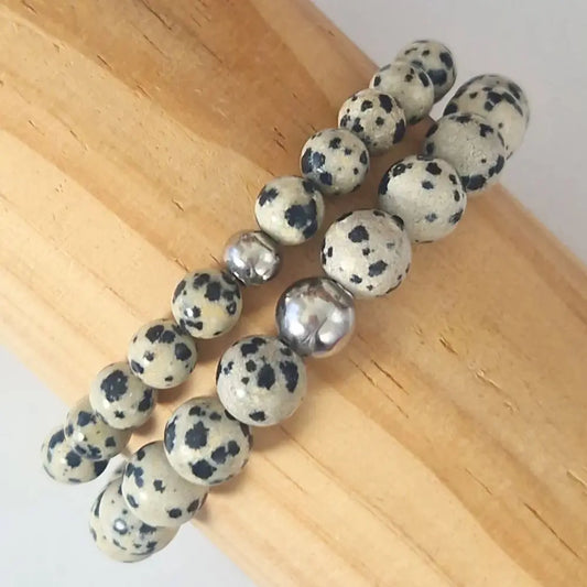 Bracelet Jaspe Dalmatien - MyRielle Lithothérapie