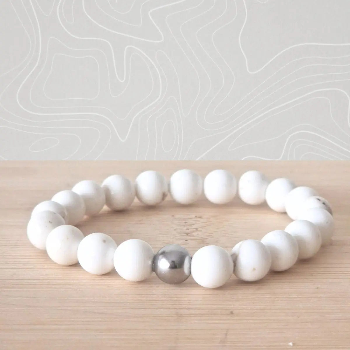 bracelet magnésite perles naturelles 8mm