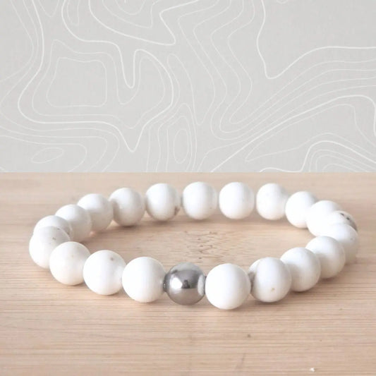 bracelet magnésite perles naturelles 8mm