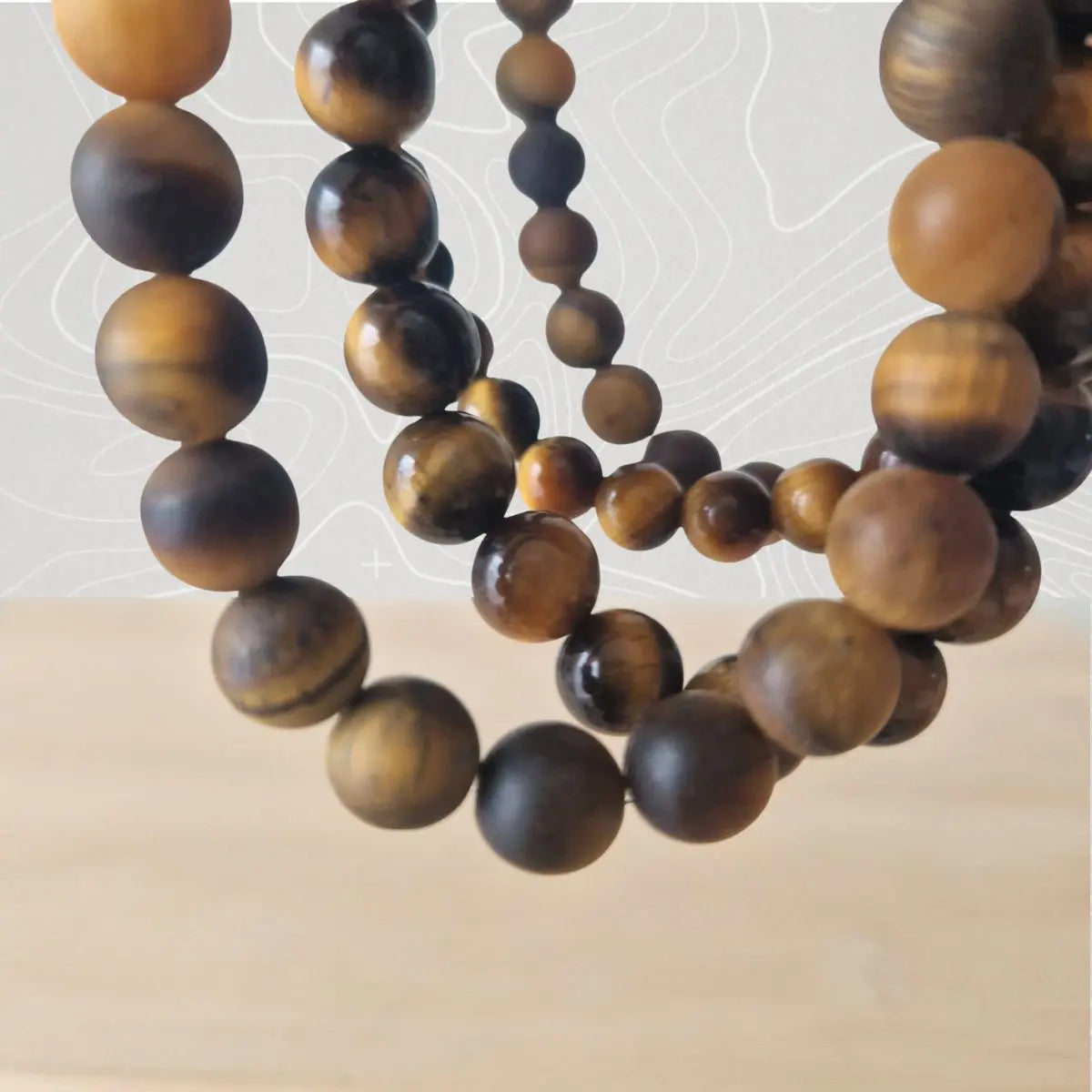 bracelet oeil tigre 6 et  8mm  poli ou mat zoom