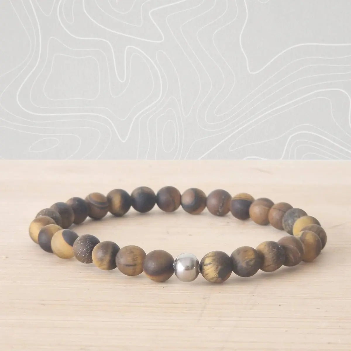 bracelet oeil tigre 6mm mat