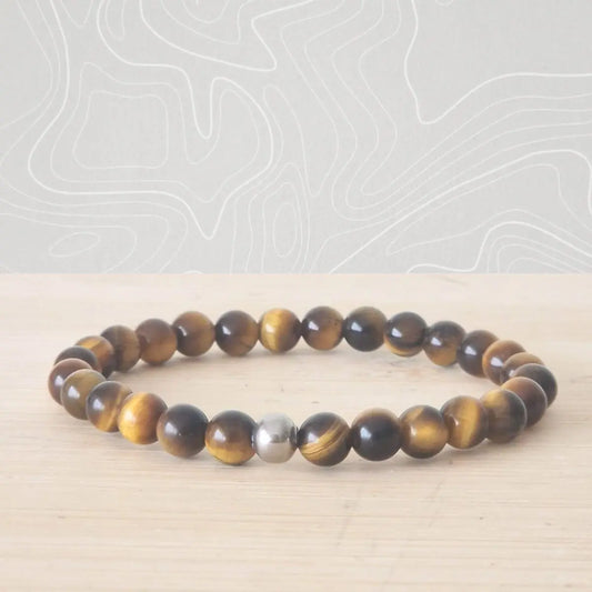 bracelet oeil tigre 6 mm poli qualité A+