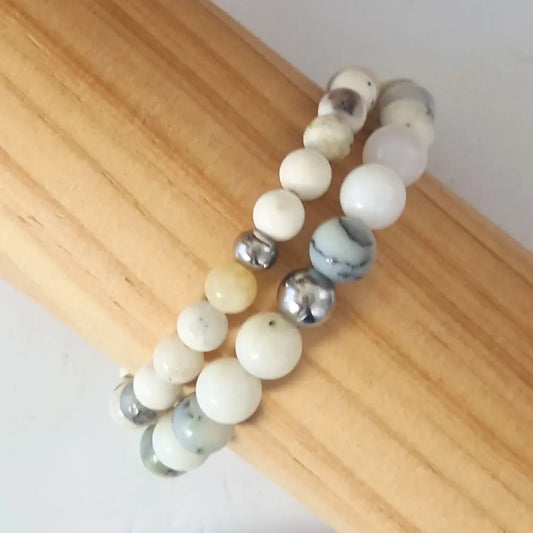 Bracelet opale dendritique 8mm