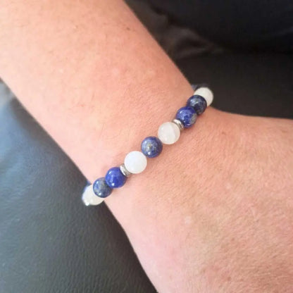 Bracelet Homme Pierre de Lune, Lapis Lazuli, Sodalite – Équilibre & Intuition