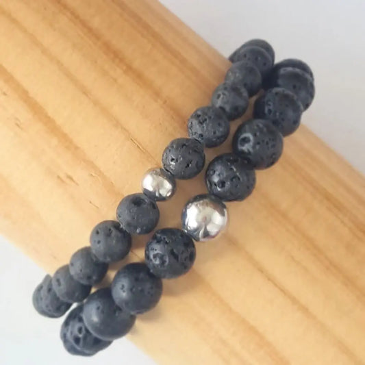 bracelet pierre lave 6/8mm biai