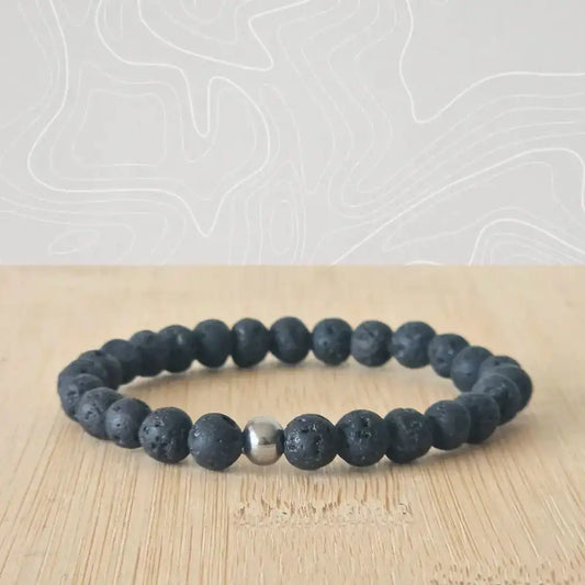 bracelet pierre lave 6mm