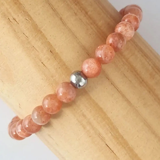 Bracelet pierre de soleil 6 mm, pierre naturelle garantie