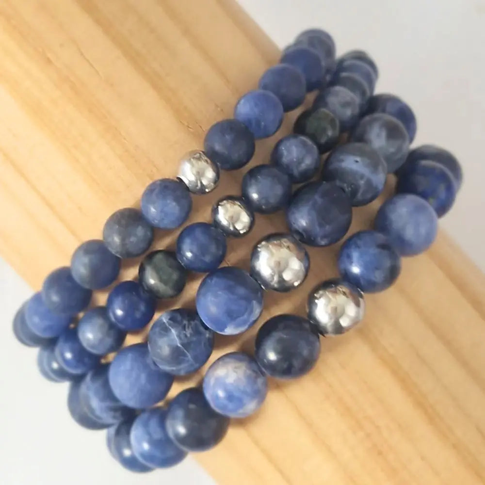 Bracelet Sodalite  pierre naturelle 6 et 8 mm , brillant ou mat 
