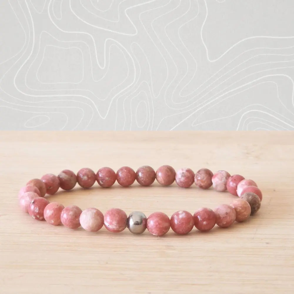 bracelet thulite 6 mm pierre naturelle