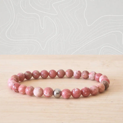 bracelet thulite 6 mm pierre naturelle