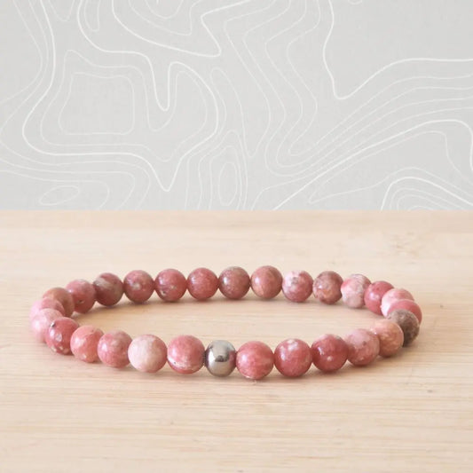 bracelet thulite 6 mm pierre naturelle