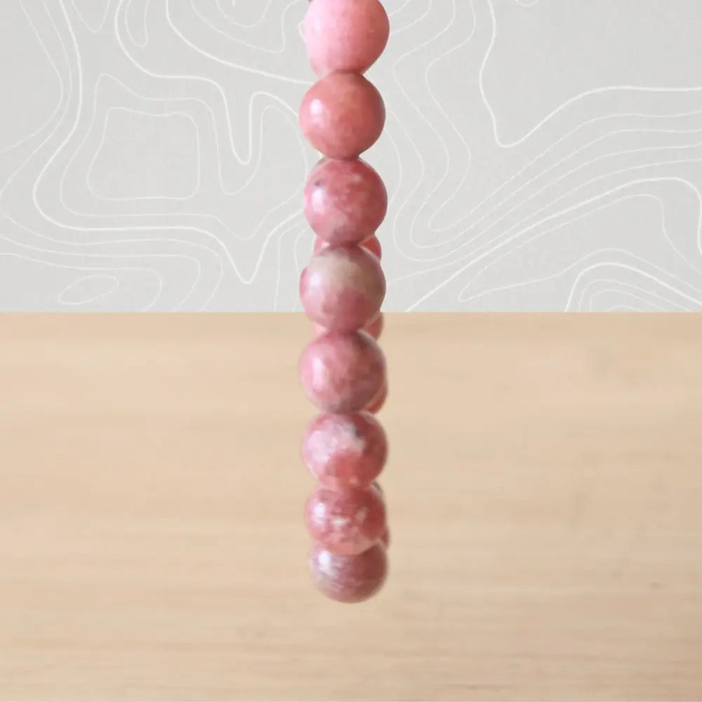 bracelet thulite 6 mm pierre naturelle face