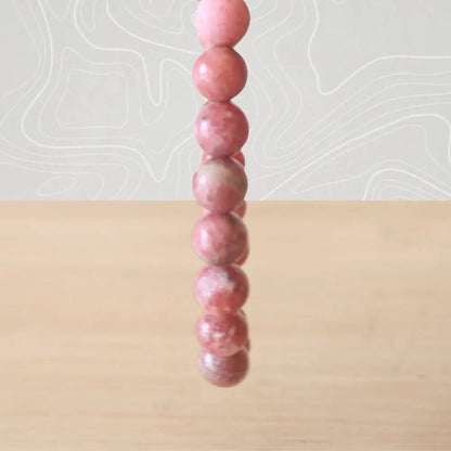 bracelet thulite 6 mm pierre naturelle face