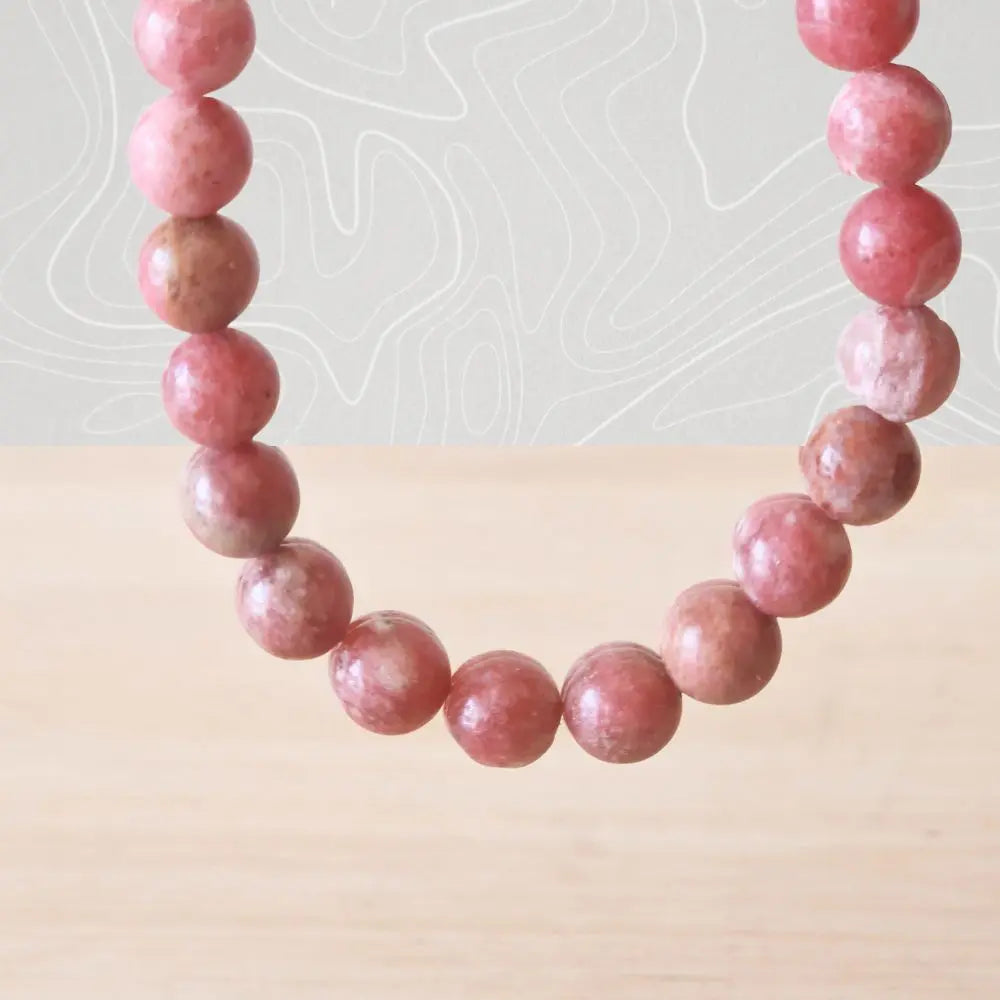 bracelet thulite 6 mm pierre naturelle zoom