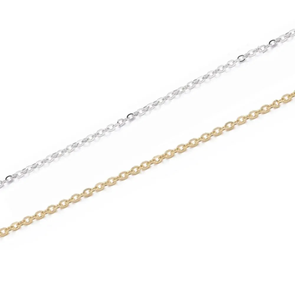 Chaine maille forçat en acier inoxydable  304 couleur argenté ou doré