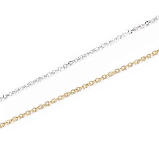 Chaine maille forçat en acier inoxydable  304 couleur argenté ou doré