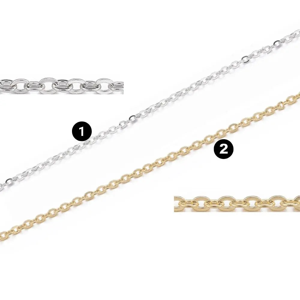 Chaine  femme maille  fine forçat en acier inoxydable  304 couleur argenté ou doré