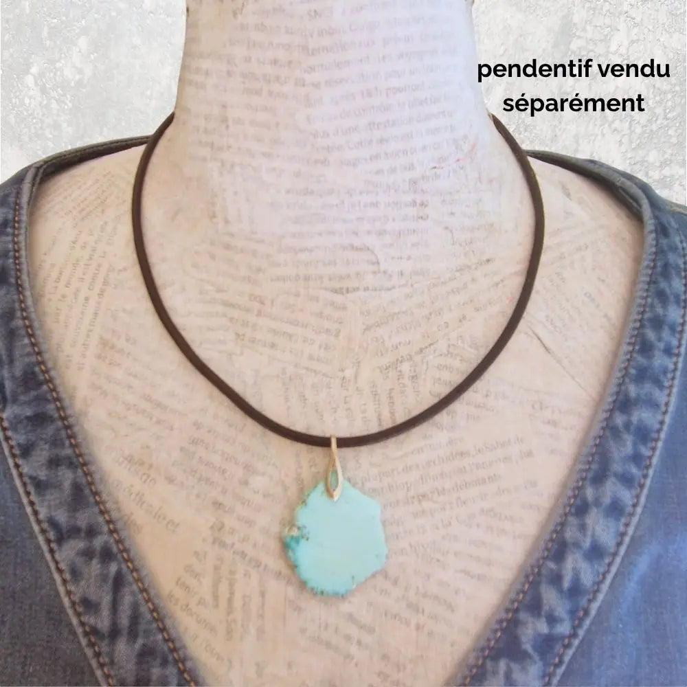 Cordon cuir rond 3mm couleur noir pour pendentif vendu séparément