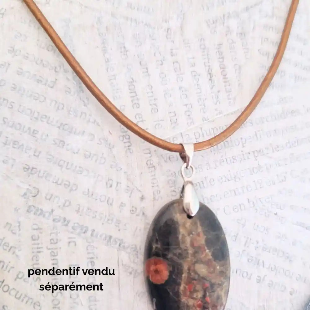 Cordon cuir rond 2mm couleur bronze pour pendentif vendu séparément