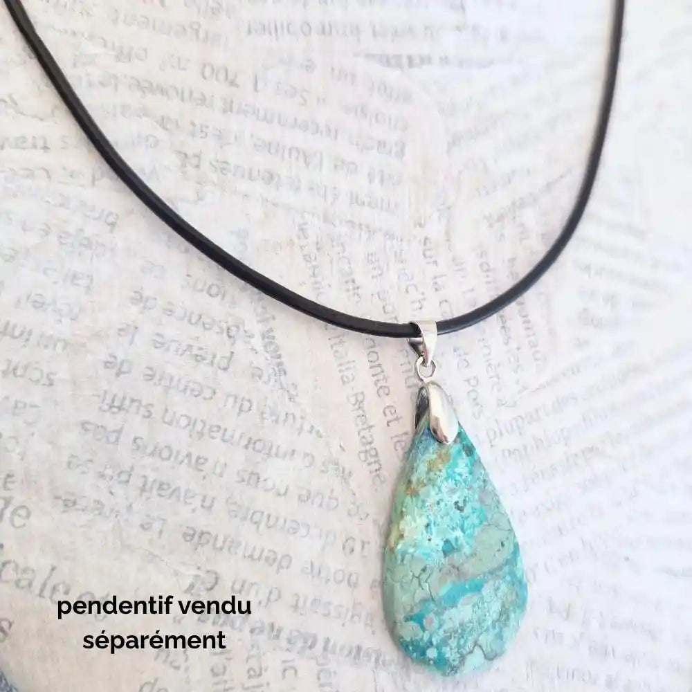 Cordon cuir rond 2mm couleur noir pour pendentif vendu séparément