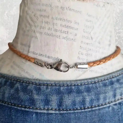 Cordon cuir rond tressé 3 mm - tannage végétal   