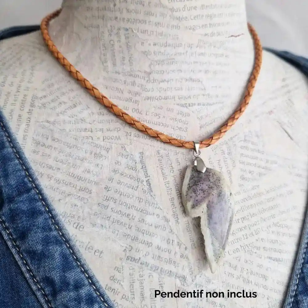 Cordon cuir rond tressé 3 mm - tannage végétal   