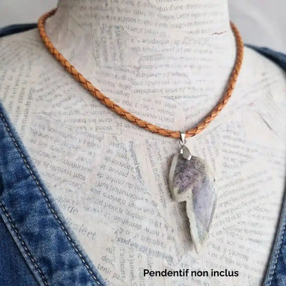 Cordon cuir rond tressé 3 mm - tannage végétal   