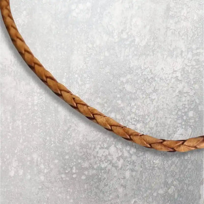 Cordon cuir rond tressé 3 mm - tannage végétal   