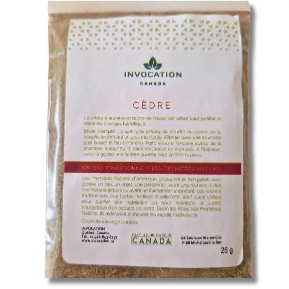 25g Poudre encens cèdre canadien - Invocation 