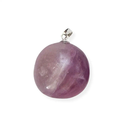 Pendentif Fluorine Violette - pierre roulée