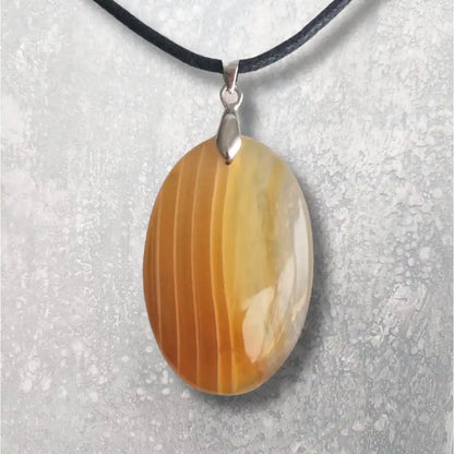 Pendentif agate botswana  jaune zoom