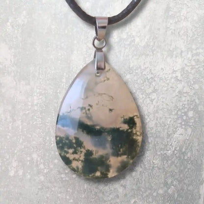 Pendenif agate mousse en zoom