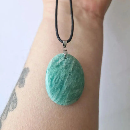 Pendentif Amazonite ovale - qualité AA+ 