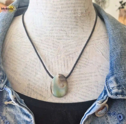 Pendentif amazonite multicolore pierre percée naturelle