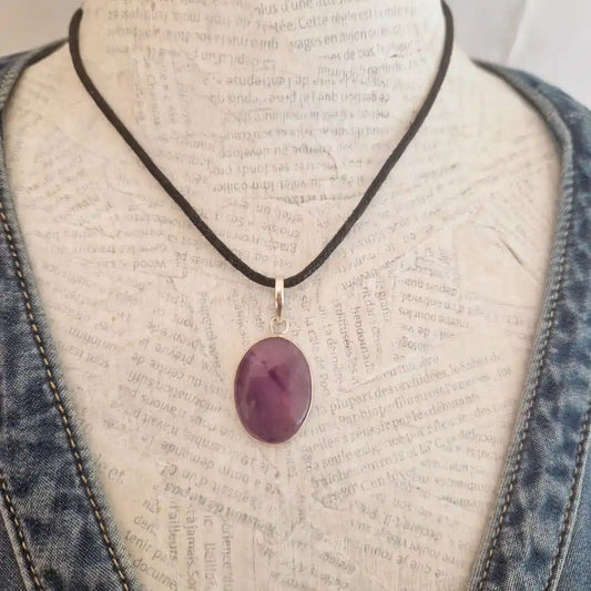 pendentif amethyste argent cerclé porter