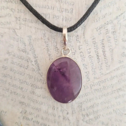 pendentif amethyste argent cerclé zoomé