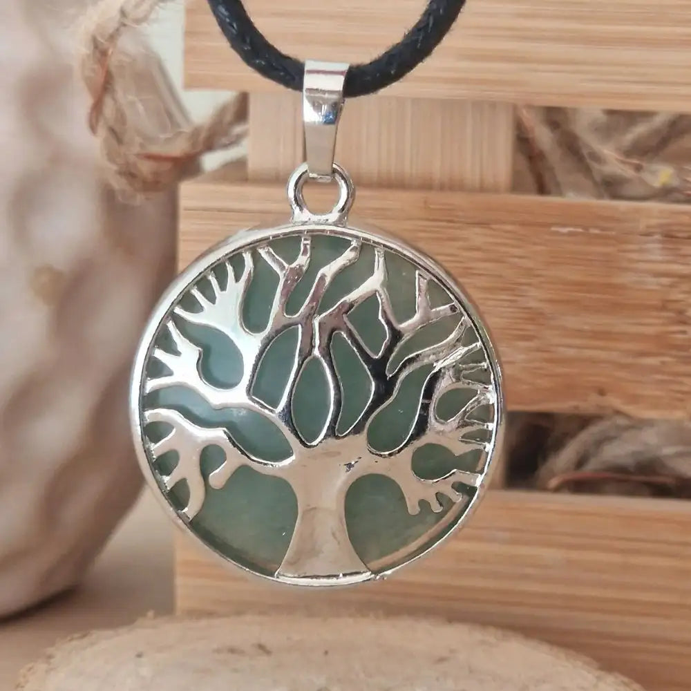 pendentif arbre de vie aventurine verte