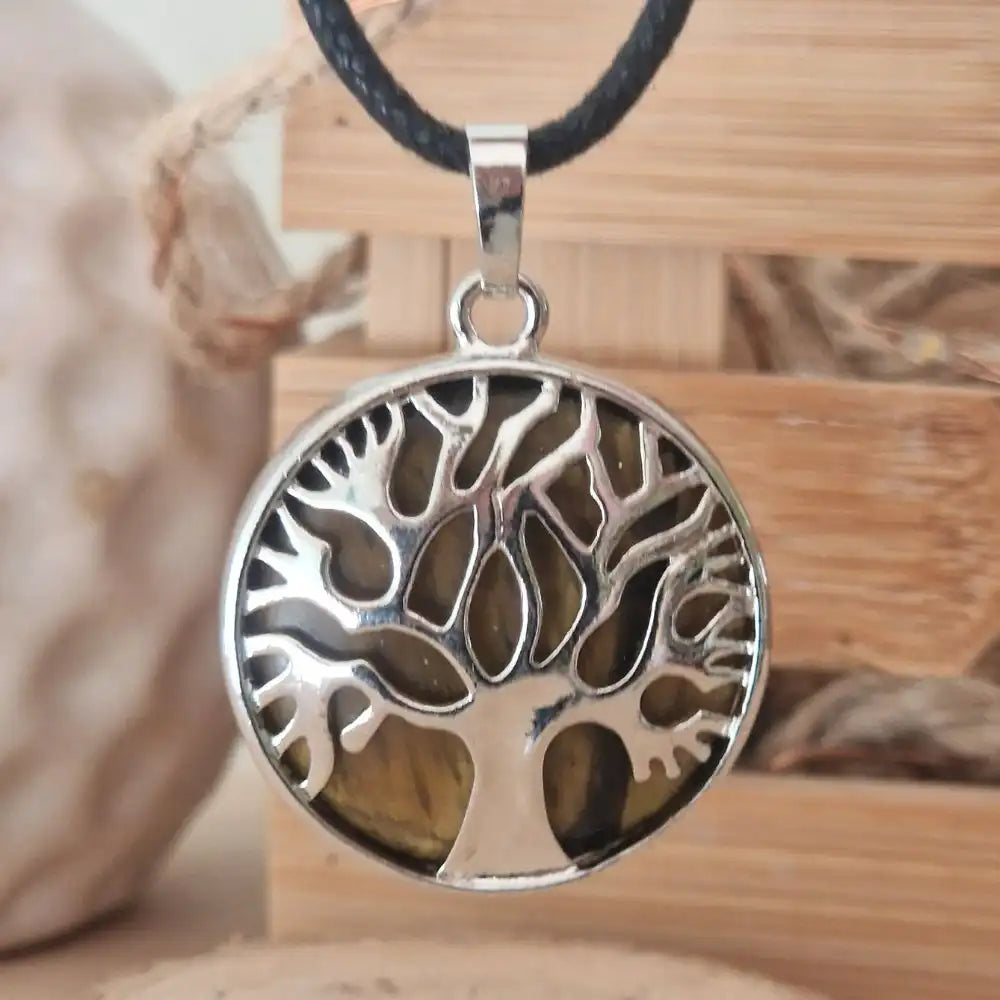 pendentif arbre de vie oeil de tigre