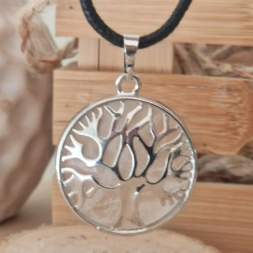 pendentif arbre de vie quartz blanc