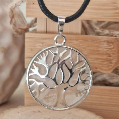 pendentif arbre de vie quartz blanc
