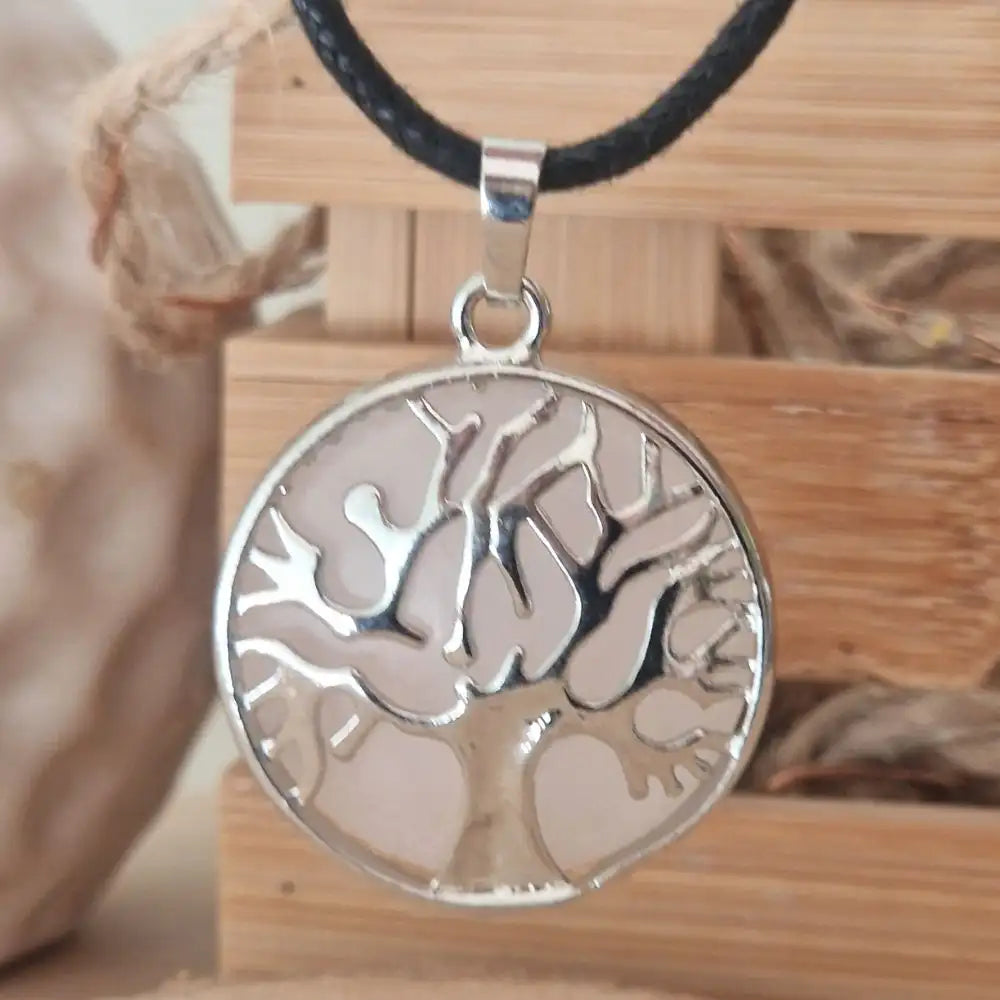 pendentif arbre de vie quartz rose