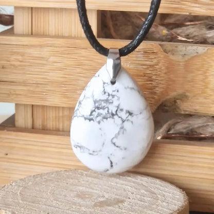 Pendentif cabochon Howlite   